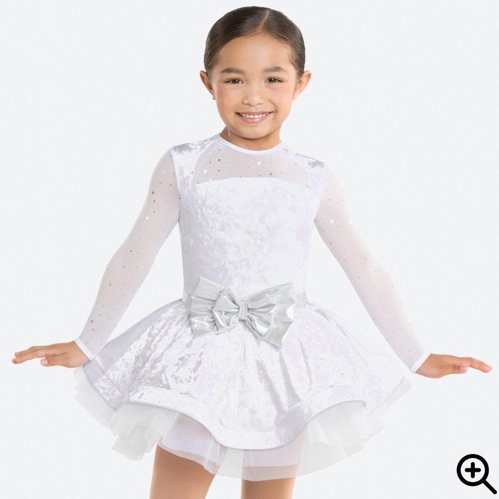 Revolution Dance - White Velvet Bow Tulle Dance Costume - FOR ONCE IN MY LIFE